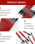 Professional Watercolor Paint Brushes, Mop Paintbrushes, 9 Pcs, Synthetic Squirrel Hair, Art Supplies for Painting, Great Watercolor Set for Artists, Amateur Hobbyists and Painting Lovers