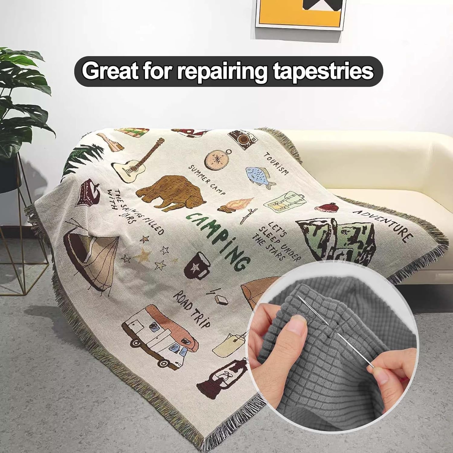 9Pcs 4.9"/5.9"/6.9" Extra Long Darning Needles Sewing Needles Big Eye Hand Quilting Needles for Doll Making Webbing Carpet Leather Canvas Repair Stitching and Crafting Project