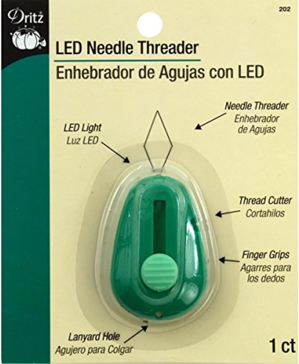 202 LED Needle Threader with Cutter , Green