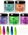 Thermochromic Pigment Powder Temperature Activated That Changes at 88°F-5 Colors Changing Powder for Nail Polish, Paint, Slime, Epoxy, Resin, Ink, Fabric Art, Casting-3 Gram Each