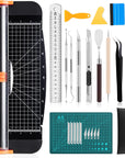 27PCS Craft Weeding Tools for Vinyl Kit,Utility Knife Vinyl Weeding Tool Set with 12Inch Paper Cutter Trimmer for Scrapbooking,Silhouettes,Cameos,Diy Art Crafting,Cutting,Splicing,Cardstock