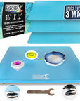 Leveling Board for Epoxy Resin, 16" X 12", 3 Silicone Cover Mats - Adjustable Precision Leveling Table for Self-Leveling Resin, Acrylic Pouring Paint, Molds, Arts, Crafts Projects Tool