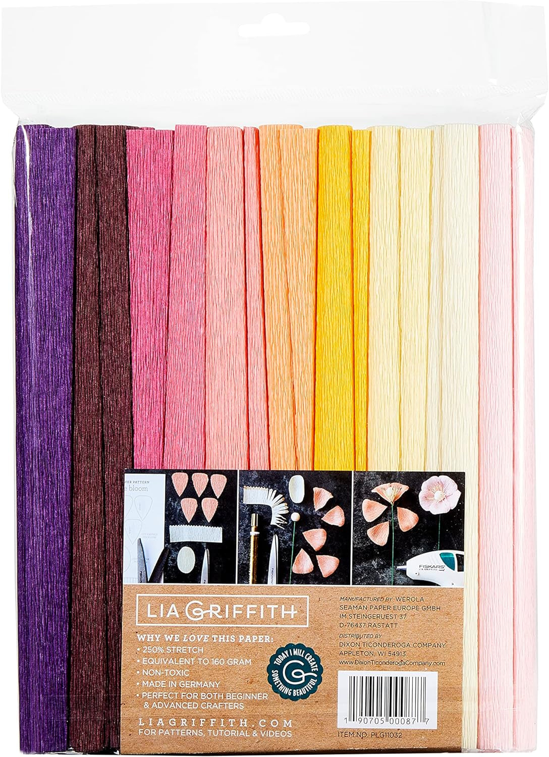 Lia Griffith PLG11032 Heavy Crepe Paper, 26.7 Total Square Feet, English Garden, 10 Count