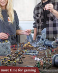 Speedpaint Metallics Set 2.0+ - 10 Speed Model Paint Kit - Pre-Loaded with Mixing Balls, 1 Basecoating Model Paint Brush, Army Painter Speed Paint Metallic Miniature Painting Kit
