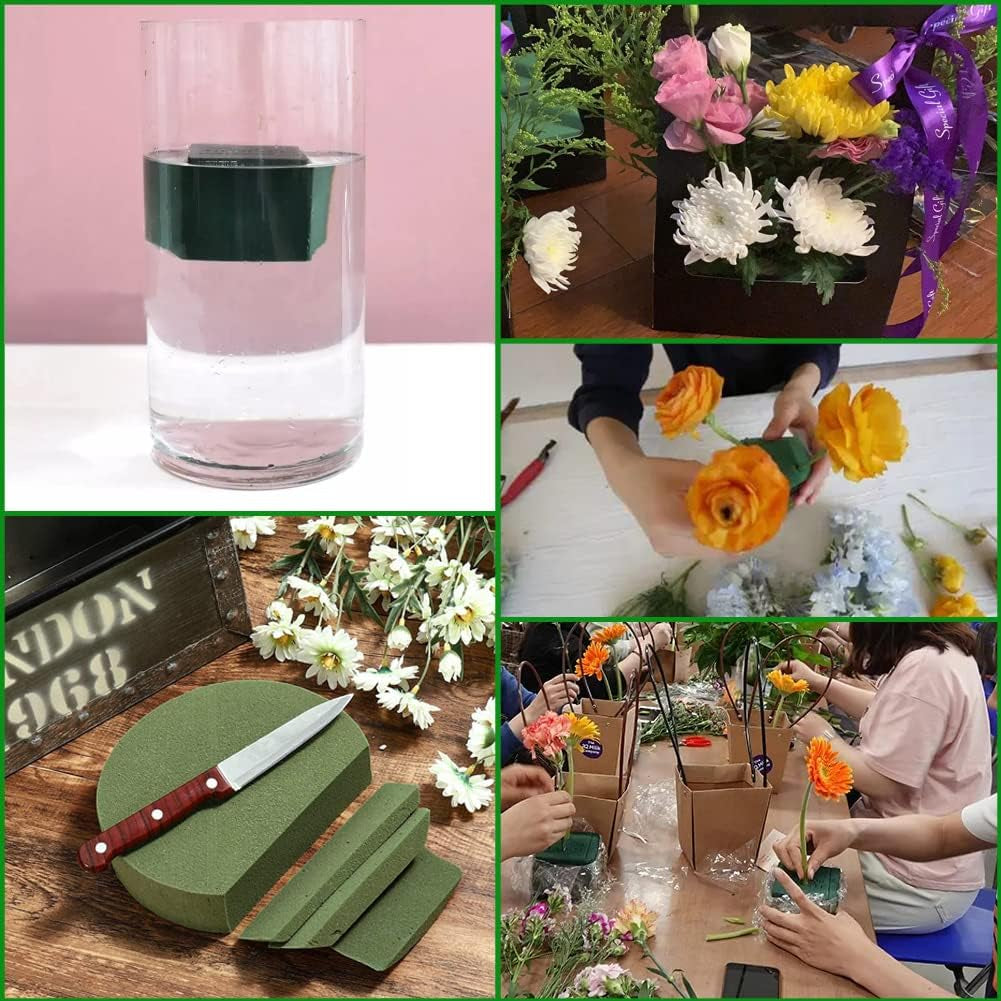 20 PCS round Floral Foam,Green Wet Foam Block,Wet Florist Floral Foam Block Flower Arrangement Supplies for Wedding Aisle Flowers,Party Decoration