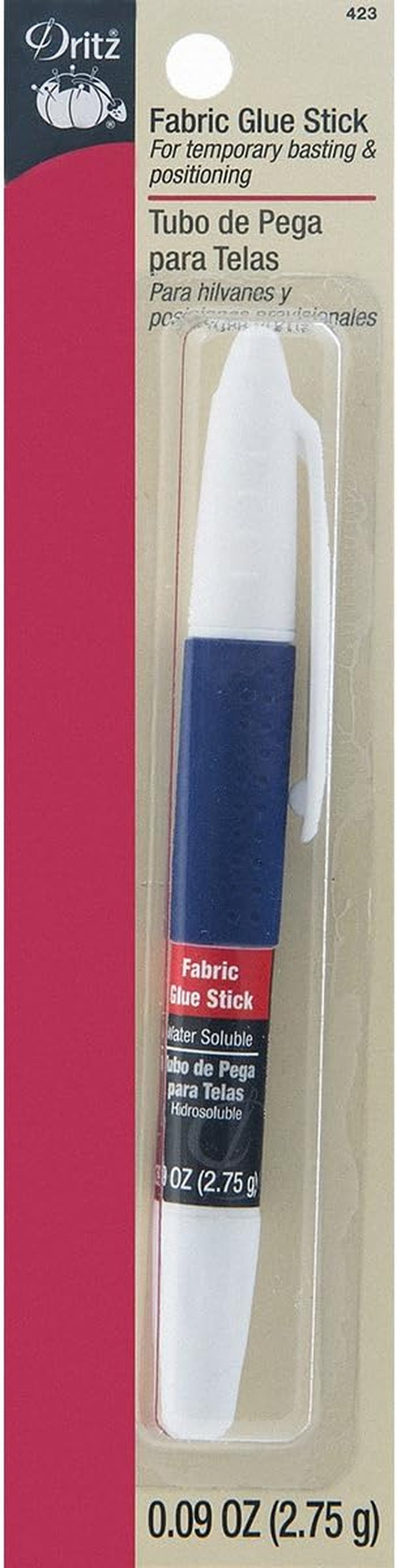 Stick, Non-Toxic & Water-Soluble, 0.28-Ounce, 1 Count Fabric Glue, White