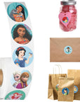 1000Pcs Princess Stickers, 20 Patterns Decals Rolls Self Adhesive Seals for Scrapbooking Cards Envelopes Gifts