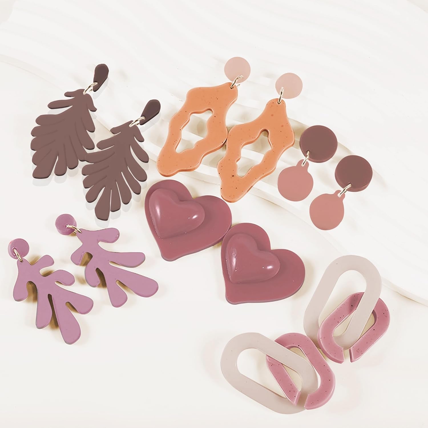 44PCS Resin Earring Molds, Silicone Molds for Epoxy Resin, Geometrical Flower Leave Heart Shaped Epoxy Silicone Casting Molds for Jewelry Pendant Keychain Charm, Resin Epoxy Kit