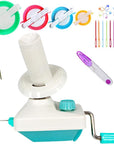 Yarn Ball Winder, Convenient Yarn Winder for Yarn,Yarn Swift and Ball Winder Combo with Easy Installation for Yarn Storage +1 Set 4 Size Pompom Maker+20 Pieces Stitch Knitting Needles+1 PCS Scissors
