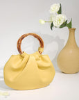 4Pcs round Wood Bag Handle Imitation Bamboo Bag Handles Replacement for Handcrafted Handbag