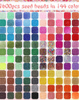 57600Pcs 2Mm Glass Seed Beads Small Craft Beads for DIY Bracelet Necklaces Crafting Jewelry Making Supplies with Beading Needles Elastic Strings (144 Colors, 400Pcs per Color)