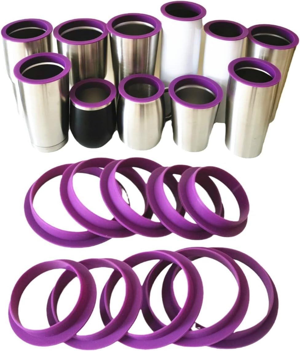 10PCS Tumbler Shields for Epoxy Tumbler, Silicone Tumbler Protector for Resin Paint,Cup Silicone Insert Paint Spray Shield, Epoxy Resin Cup Protector Clean Rims DIY Glitter Epoxy Tumblers (10)