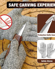 Wood Carving Kit, 23Pcs Wood Carving Tool with 4PCS Wood Carving Knives & 5PCS Detail Knives 9 Basswood Blocks & Gloves & Roll Bag & Strop Block & Polishing Compound Whittling Kit Hobbies for Adults