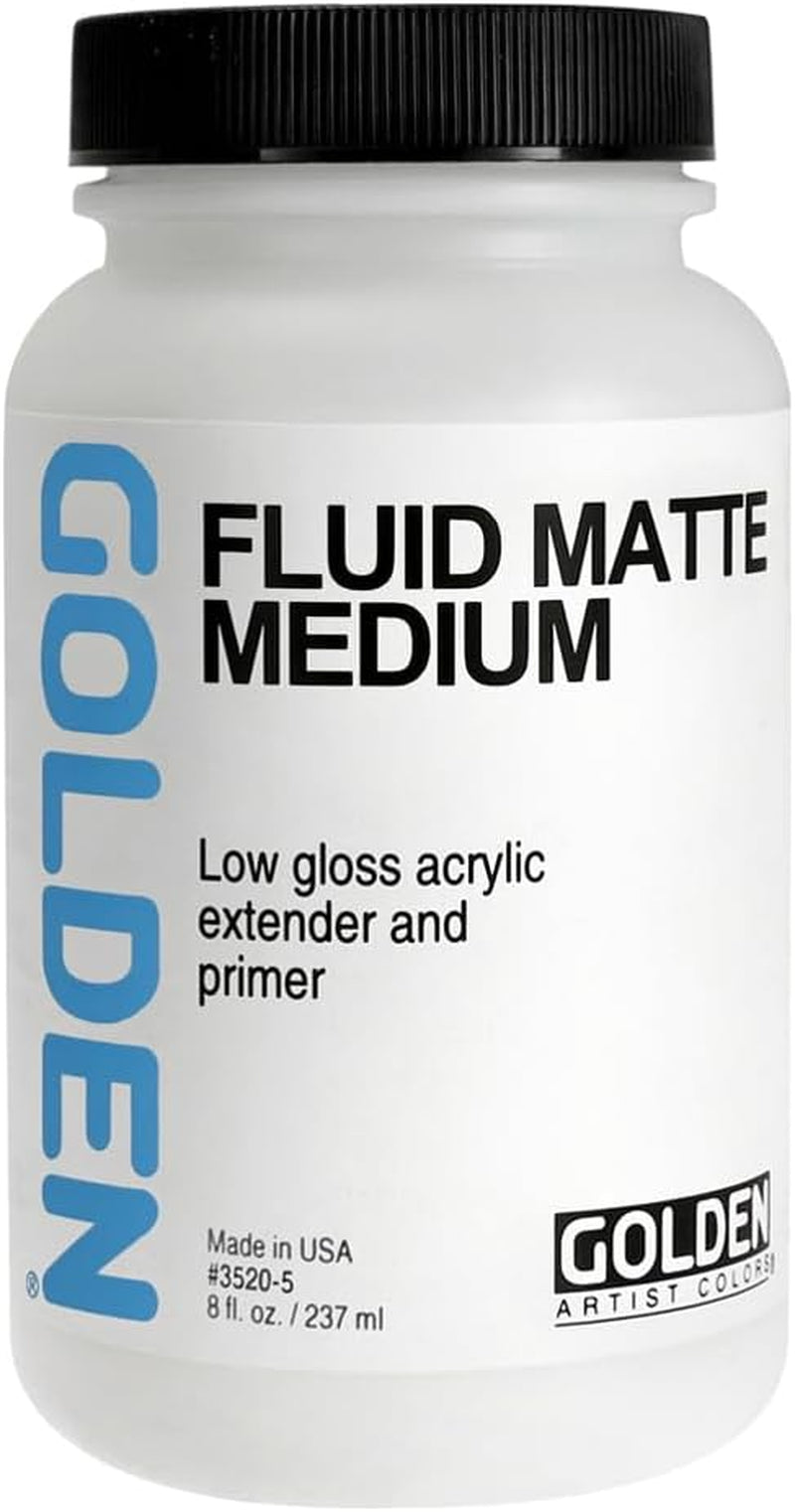 Fluid Matte Medium by , 8 Oz Jar, Professional Fluid Mediums, Decreases Gloss, Increases Translucency, Extends Color