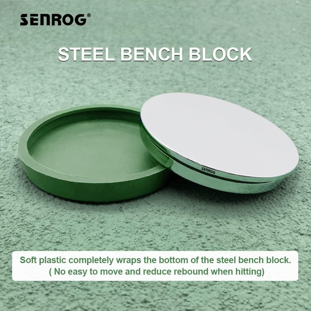 Bench Block for Jewelry Making, No-Rebound Steel Block, Dia:3'' Height: 9/16'', Jewelry Metal Stamping Tools for Jewelry Making &amp; Metal Stamping, Alloy Steel, Mirror Surface, Chrome-Plating