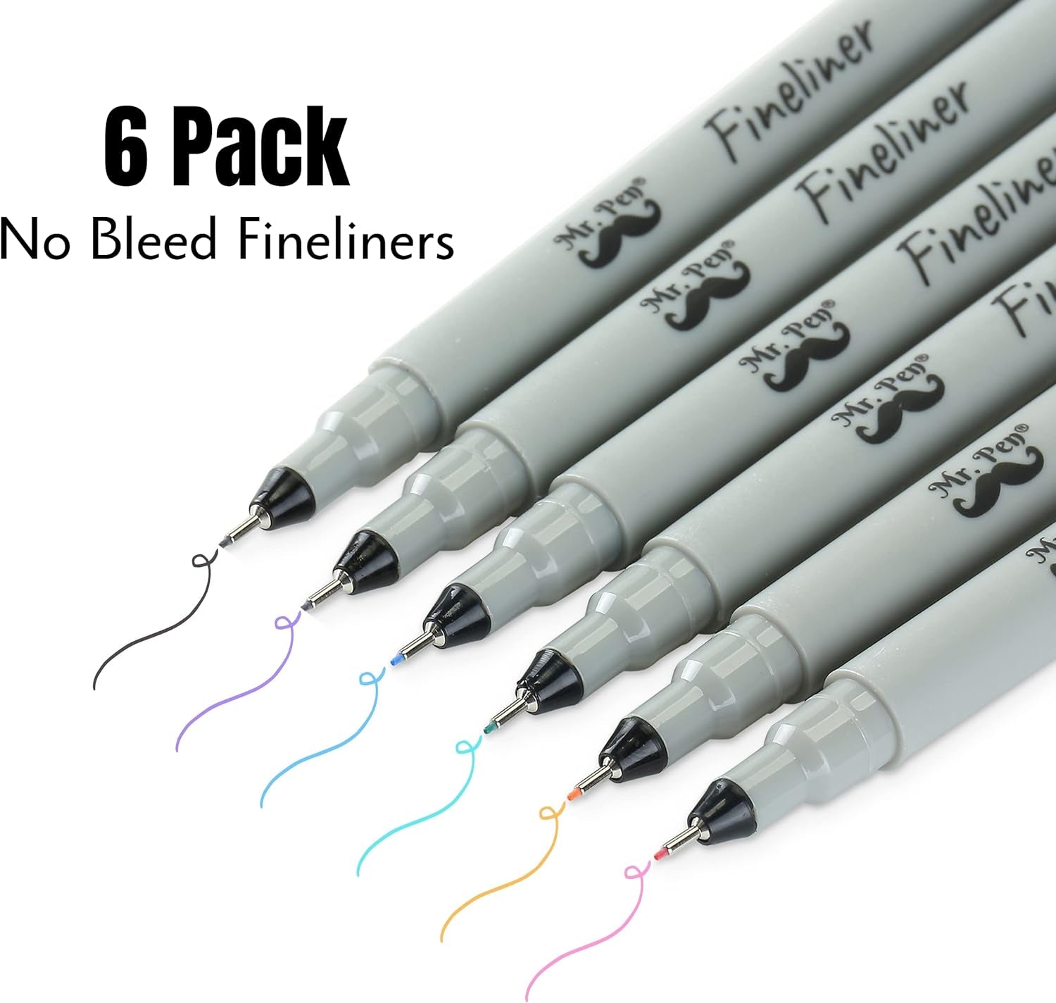 - Fineliner Pens, 0.2 Mm, 6 Pack, Ultra Fine, No Bleed for Bible, Assorted Colors, Art Pens, Fine Point for Drawing, Sketching, Liner