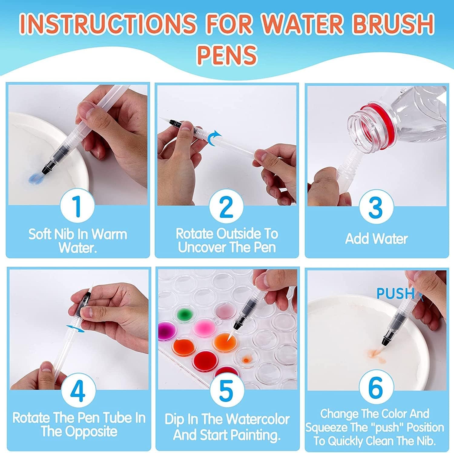 Paint Set, 48 Colors Non-Toxic Watercolor Paint with a Brush Refillable a Water Brush Pen and Palette, Washable Water Color Paints Sets for Kids, Adults，And Artists