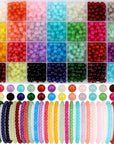 1400Pcs Glass Beads for Bracelets - DIY Bracelet Making Kit with 28 Colors, 6Mm round Beads - Stunning Crystal Beads - Glass Bead Kit for Jewelry Making