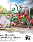 , Floral Stained Kit, Glass Paint Set for DIY Arts and Crafts, Perfect for Beginners and Artists, 1 Count (Pack of 6)