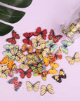 100 PCS Butterfly Wooden Buttons,1 Inch Colorful 2 Holes Mixed Decorative Buttons for DIY Sewing&Wood Craft Clothes Accessories