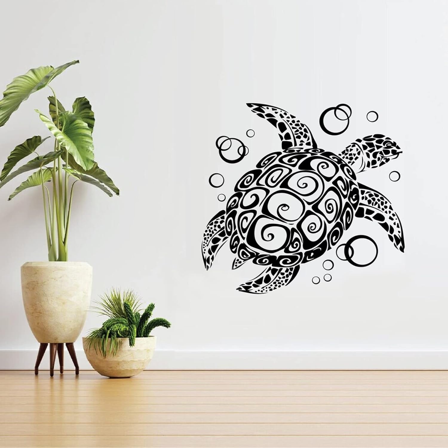 9Pcs Ocean Sea Turtle Jellyfish Dolphin Skeleton Fish Stencils Sea Animal Tropical Template Hawaiian Palm Tree Beach Dolphin Shark Stencils for Painting on Wood DIY Craft Wall Décor (Fancy)