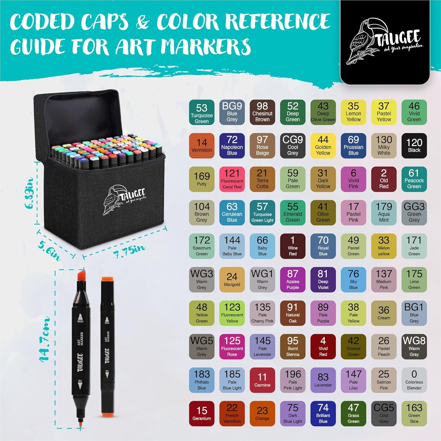 80 Color Alcohol Markers Set with Dual Tip Markers and Easy Blending Markers for Kids and Adults, Art Pens Colored Markers Bulk for Coloring, Drawing, Illustration, Sketching, Painting
