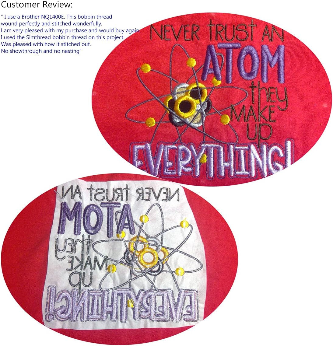 2 Bobbin Thread for Sewing and Embroidery Machine 1 Black and 1 White 5500 Yards Each - 60WT Polyester Bobbin Fill Thread Bottom Threads