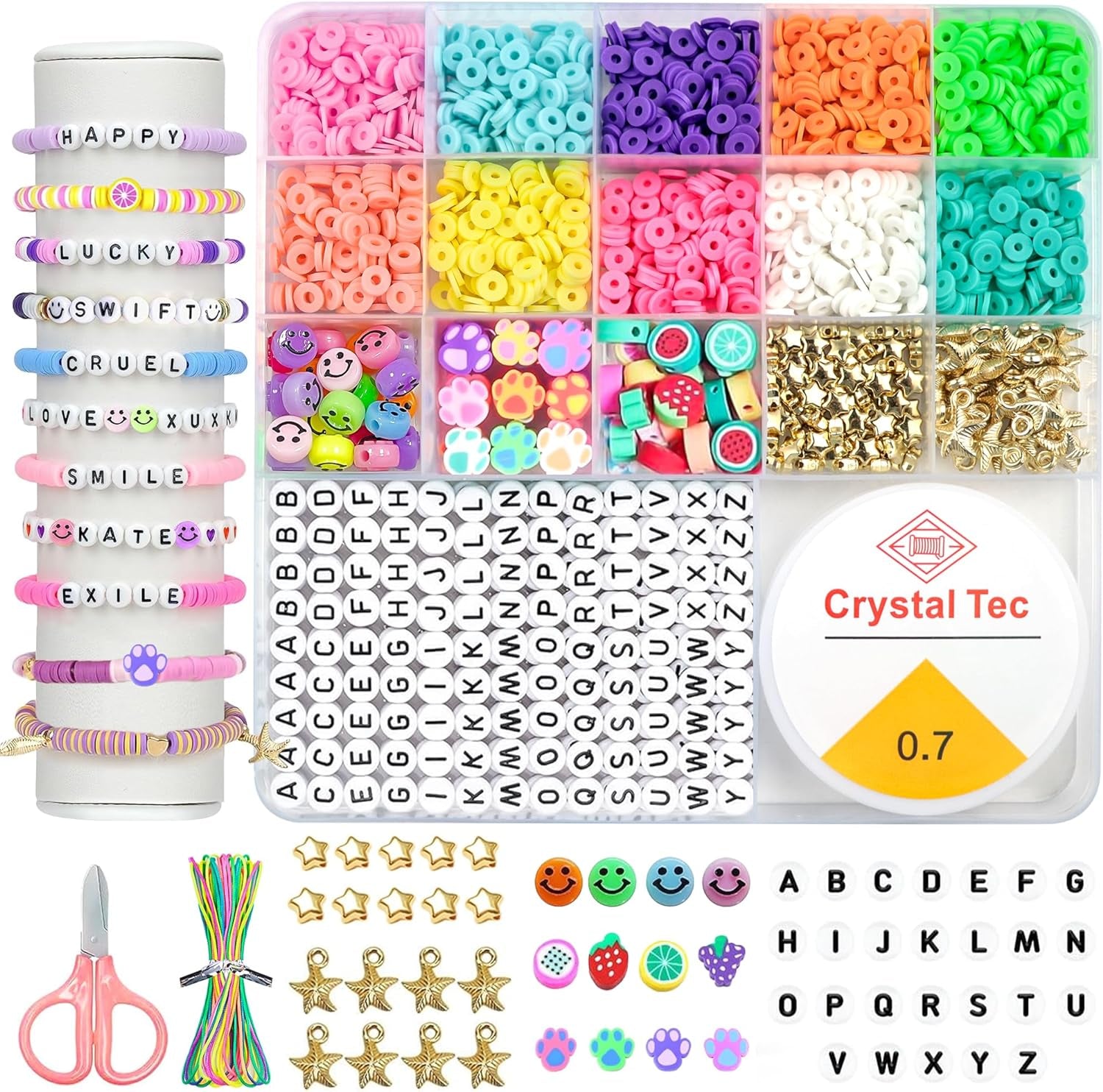 Stocking Stuffers for Kids - 3000 Clay Beads Bracelet Making Kit - Preppy Taylor Inspired Friendship Bracelets - Christmas Arts and Crafts Gift for Ages 6-12 Girl,Party Favors for Kids