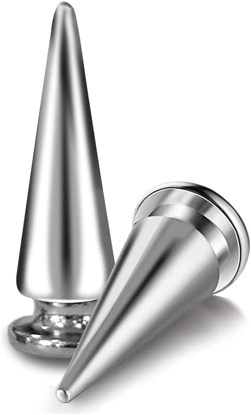 200 Sets Silver Cone Spikes Multiple Sizes Screw Back Studs Punk Rock Bullet Rivets for DIY Clothing Leather Craft