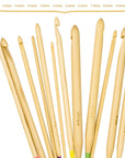 23 Pieces Tunisian Crochet Hooks Kit Including 12Pcs 3-10 Mm Bamboo Knitting Needle with Bead Carbonized Bamboo Needle + 11Pcs 2-8 Mm Multi Color Tunisian Afghan Aluminum Crochet Hooks