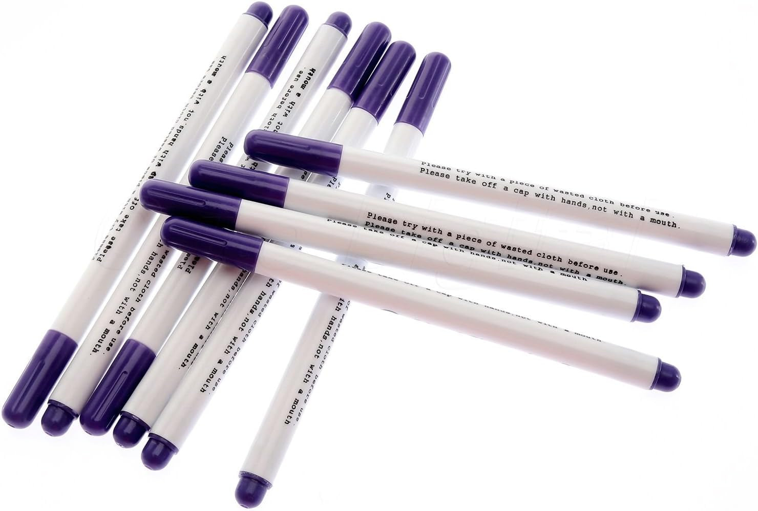 12 PACK Disappearing Ink Marking Pen, Air Water Erasable Pen/ Fabric Marker/ Temporary Marking/ Auto-Vanishing Pen for Cloth (Purple)