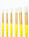 18 Pcs Pure Natural Hog Bristle Brush Set for Oil, Acrylic, Tempera. Short Wood Handles JQ181