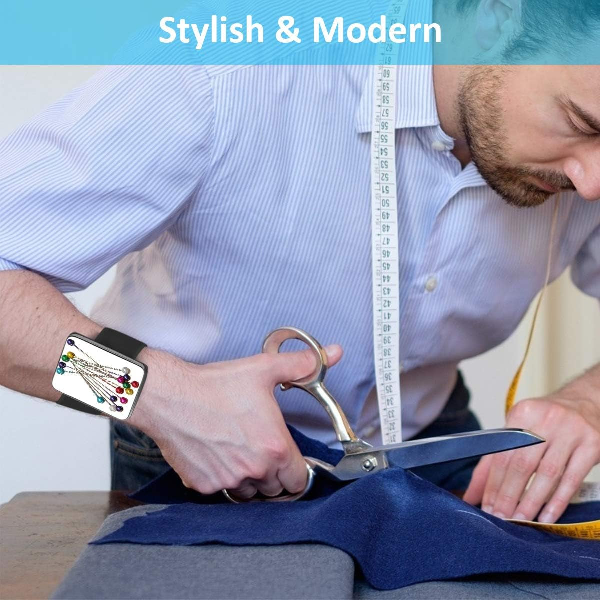 Magnetic Pin Holder Wrist Band, Magnetic Wrist Sewing Pincushion with Wristband for Sewing, 1 Replacement Wristband