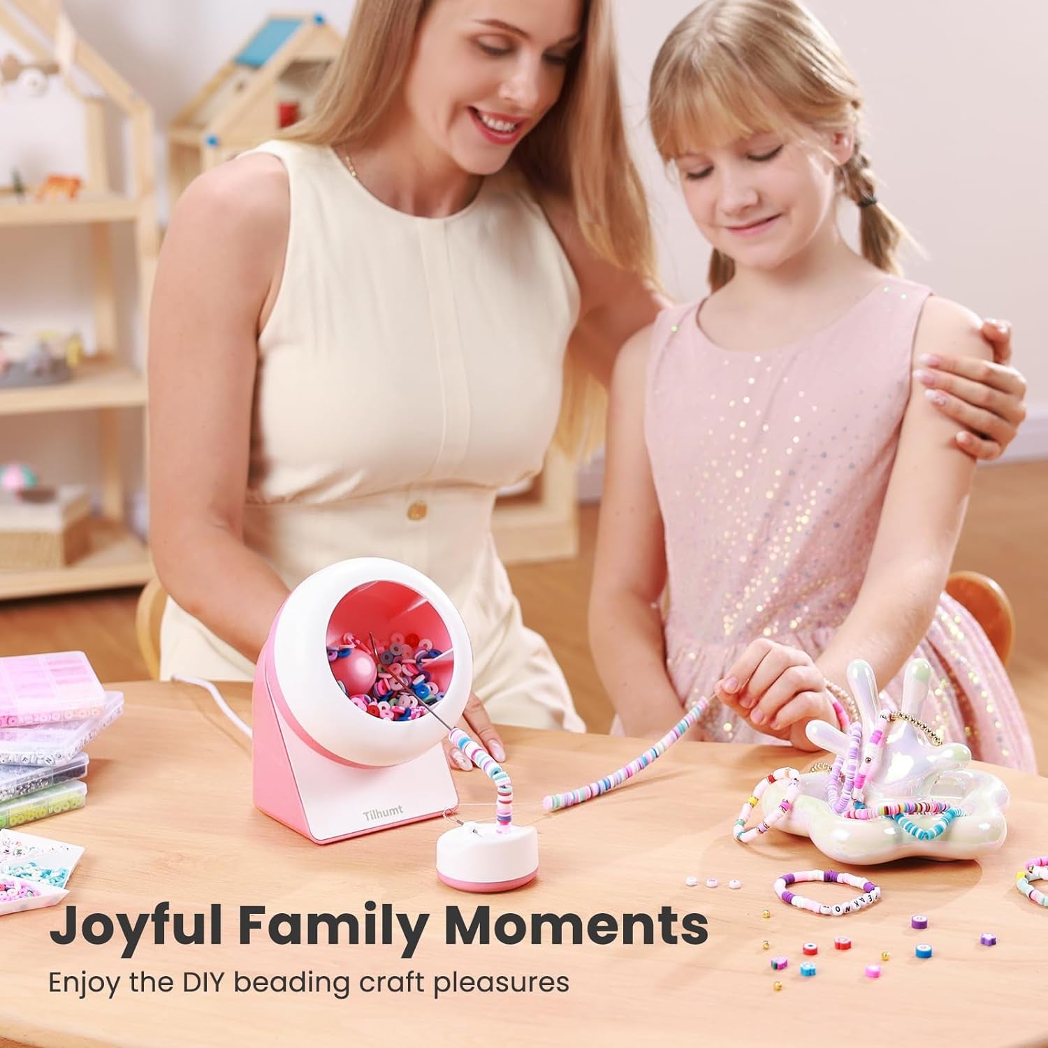Bead Spinner with Clay Beads, Gift Beading Set for Girls, 2112Pcs Bracelet Making Kit with Electric Bead Spinner for Jewelry Making, Automatic Bracelet Maker for Making Friendship Bracelets