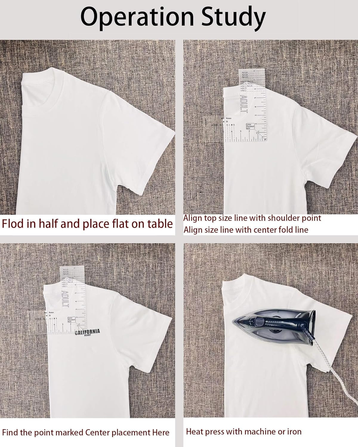 Tshirt Ruler Guide for Vinyl Alignment - Left Chest, T Shirt Ruler Alignment Tool Placement for Embroidery Heat Press and Cricut (Adult Men and Women)
