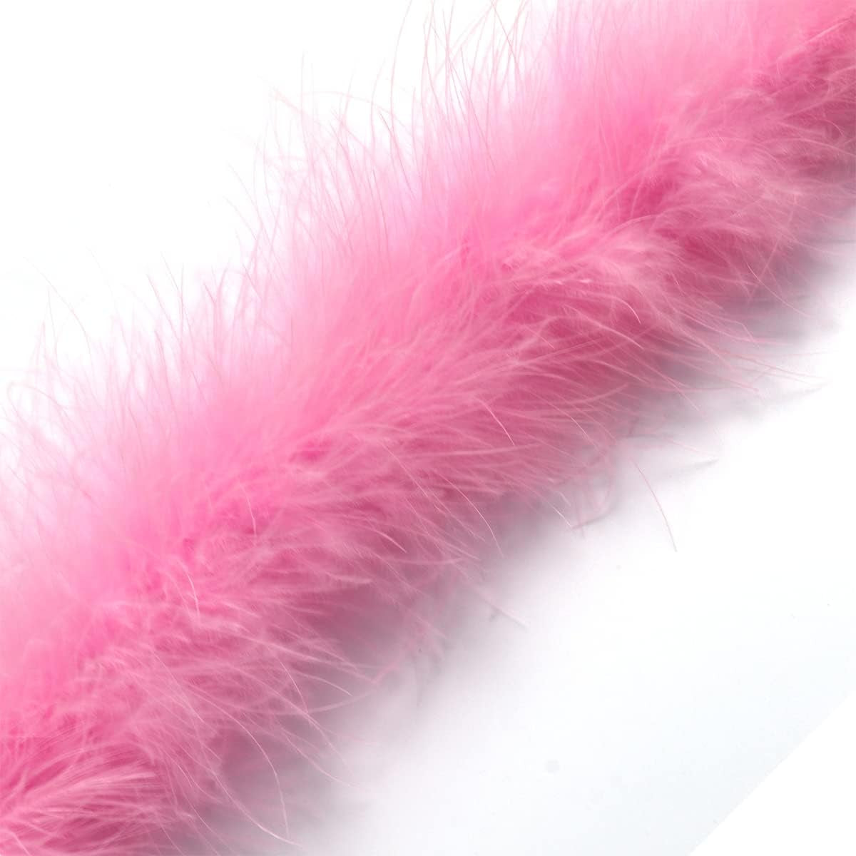 2 Yards 20G Fluffy Pink Marabou Feather Boa for DIY Craft Sewing Trim Home Wedding Party Christmas Decoration
