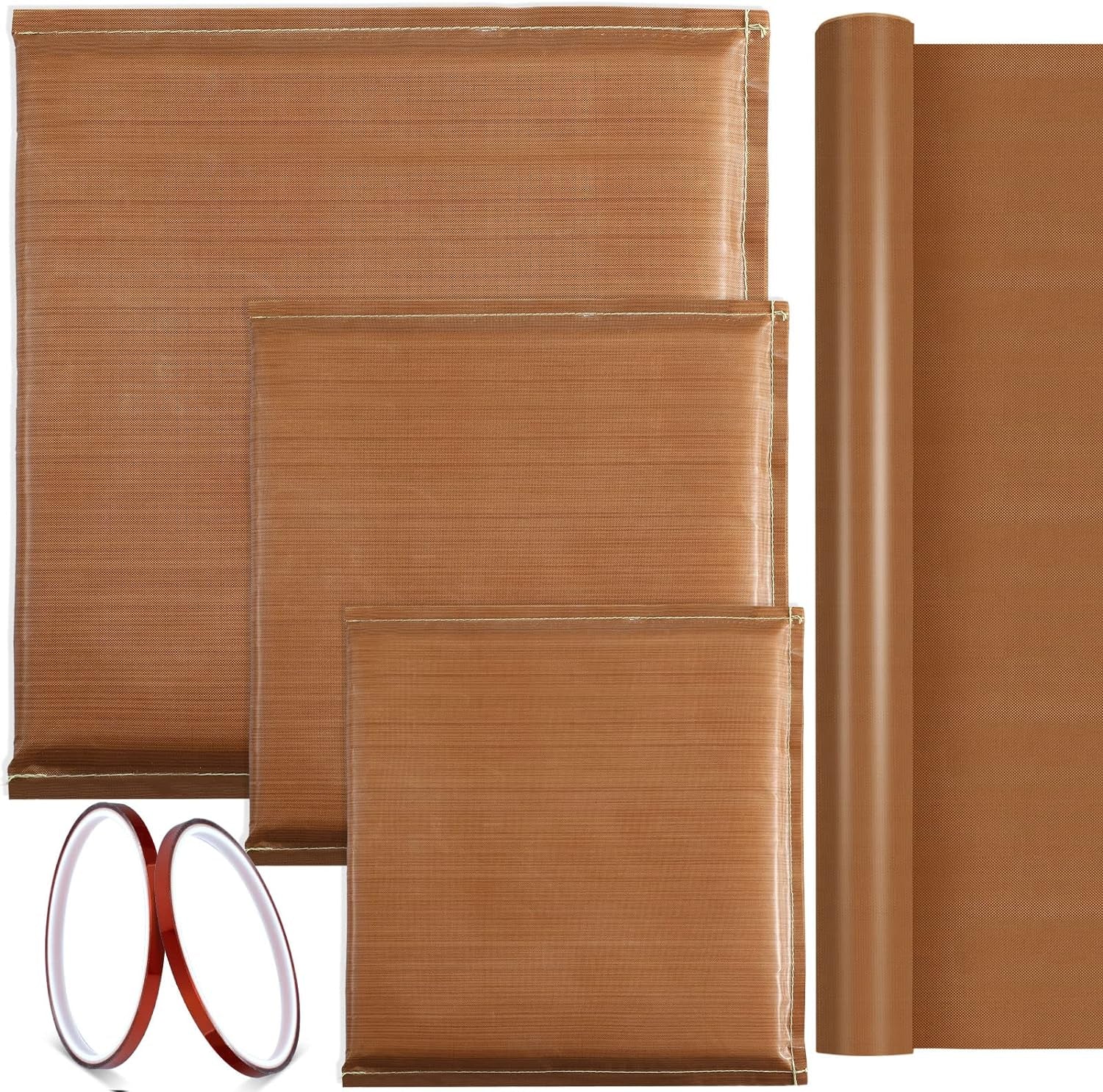 3 Sizes Pressing Pillow for Heat Press with 1 Heat Press Transfer Paper and 2 Roll of Tape Heat Press Pillow Bundle for Ironing T-Shirts and Screen Print (White)