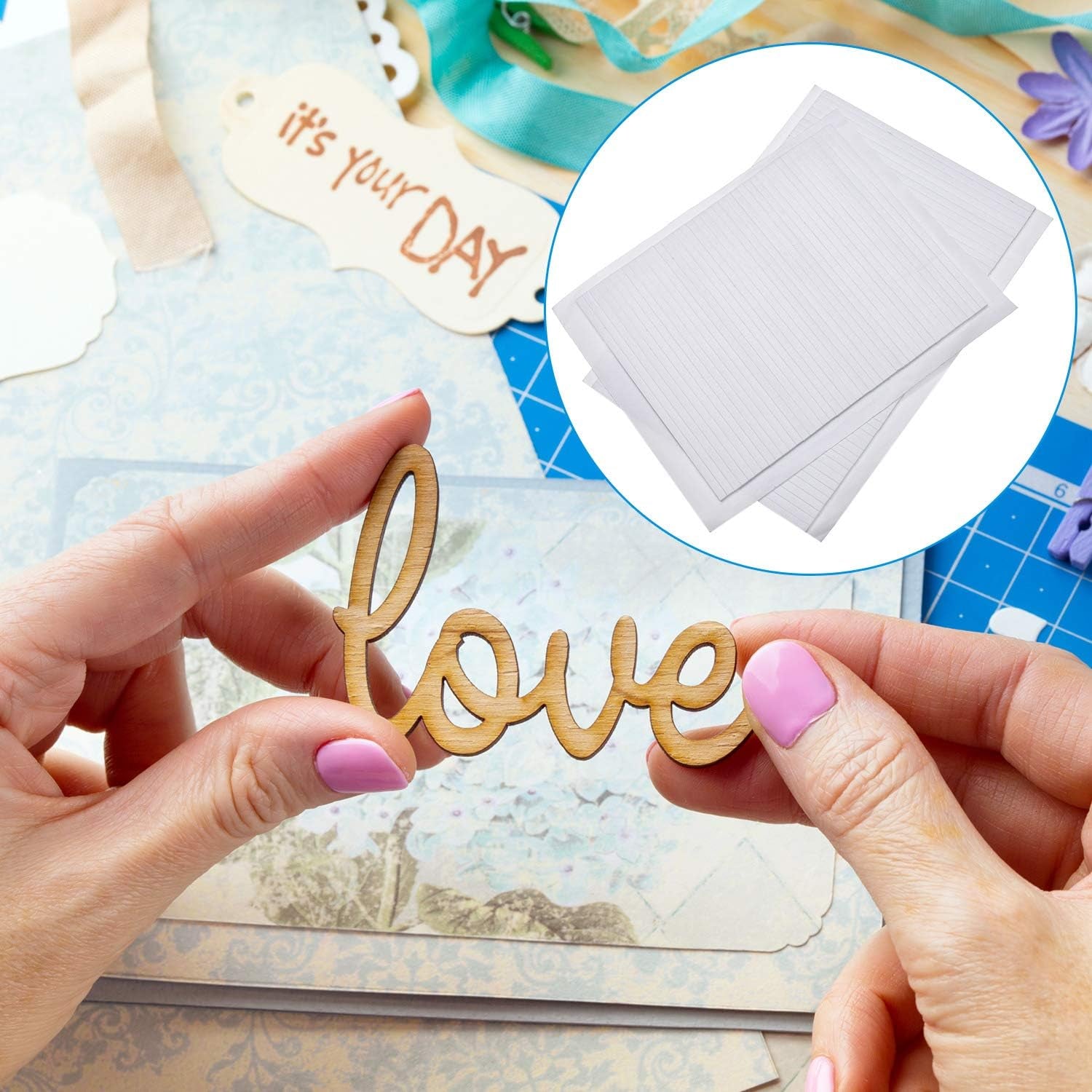 1000 Pieces Foam Sticky Strips Double Sided Dual-Adhesive 3D Foam Tapes Foam Pop Strips Adhesive Mount for Shaker Card Scrapbooking, 20 Sheets (3.9 Inch)