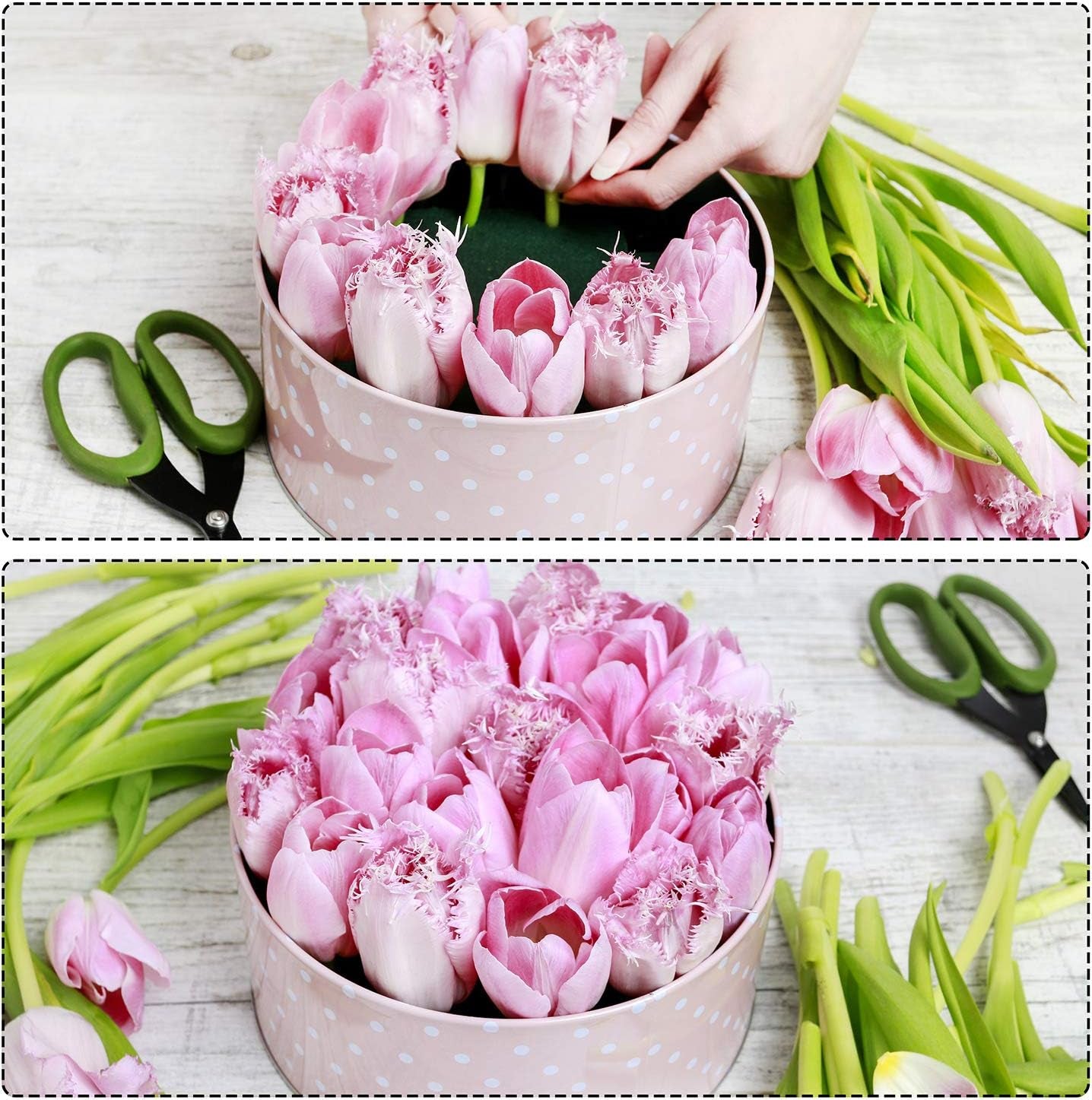 24 Pieces DIY Flower Arrangement Kit, 3.15 X 1.57 Inches Wet Floral Foam round Flower Arrangement Kit Green Wet Foam Block for Wedding, Aisle Flowers, Party Decoration