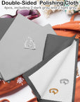 4Pcs Silver Polishing Cloth, Silver Jewelry Cleaner Cloth, Double-Sided Jewelry Polishing Cloths Silver Polishing for Sterling Silver Gold Platinum Jewelry, Silver Cleaning Cloth Keeps Shining