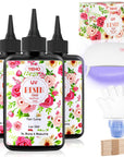 300G UV Resin Kit with Light-Upgraded Crystal Clear Hard UV Curing Premixed Epoxy Resin Starter Supplies for Art Craft Beginner Jewelry Making with Lamp