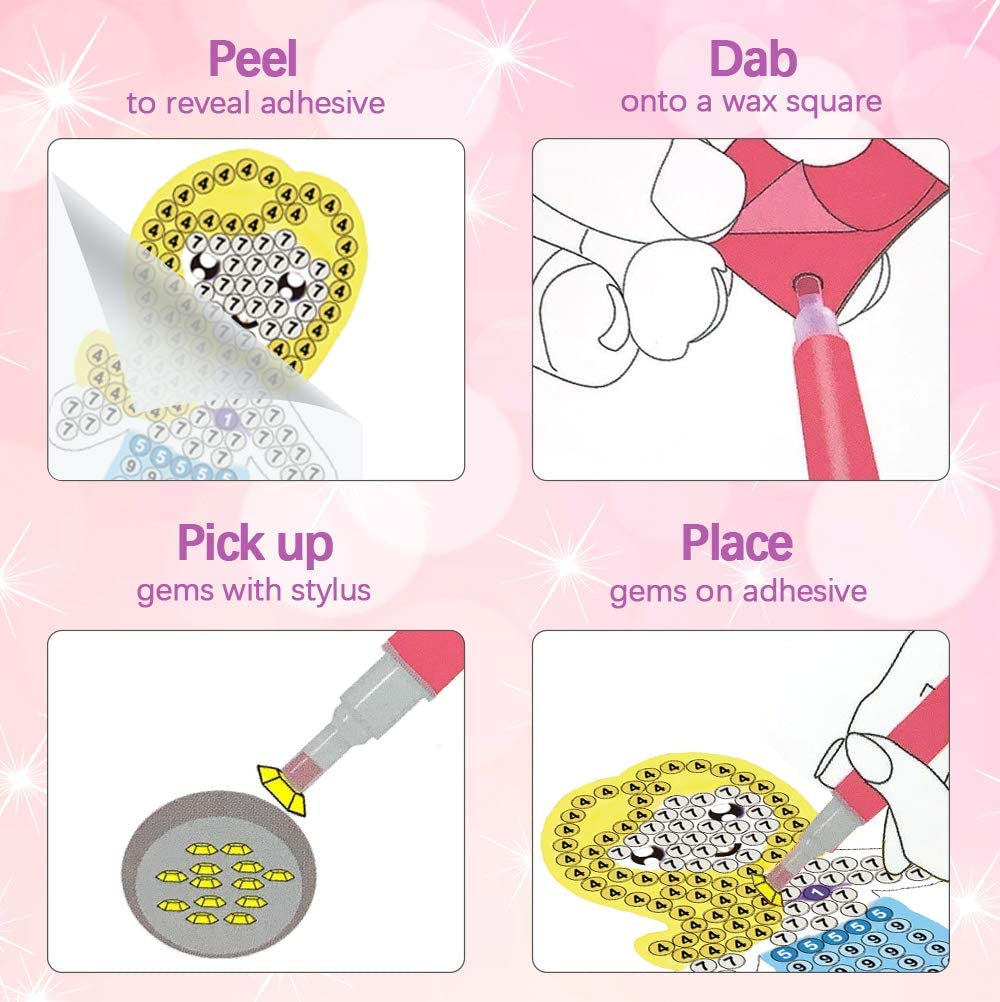 Arts and Crafts for Kids Ages 8-12 - Make Your Own GEM Keychains - 5D Diamond Art Painting by Numbers Kits Girls Kids Ages 3-5 4-6 6-8 Toys Birthday Christmas Gifts Stocking Stuffers