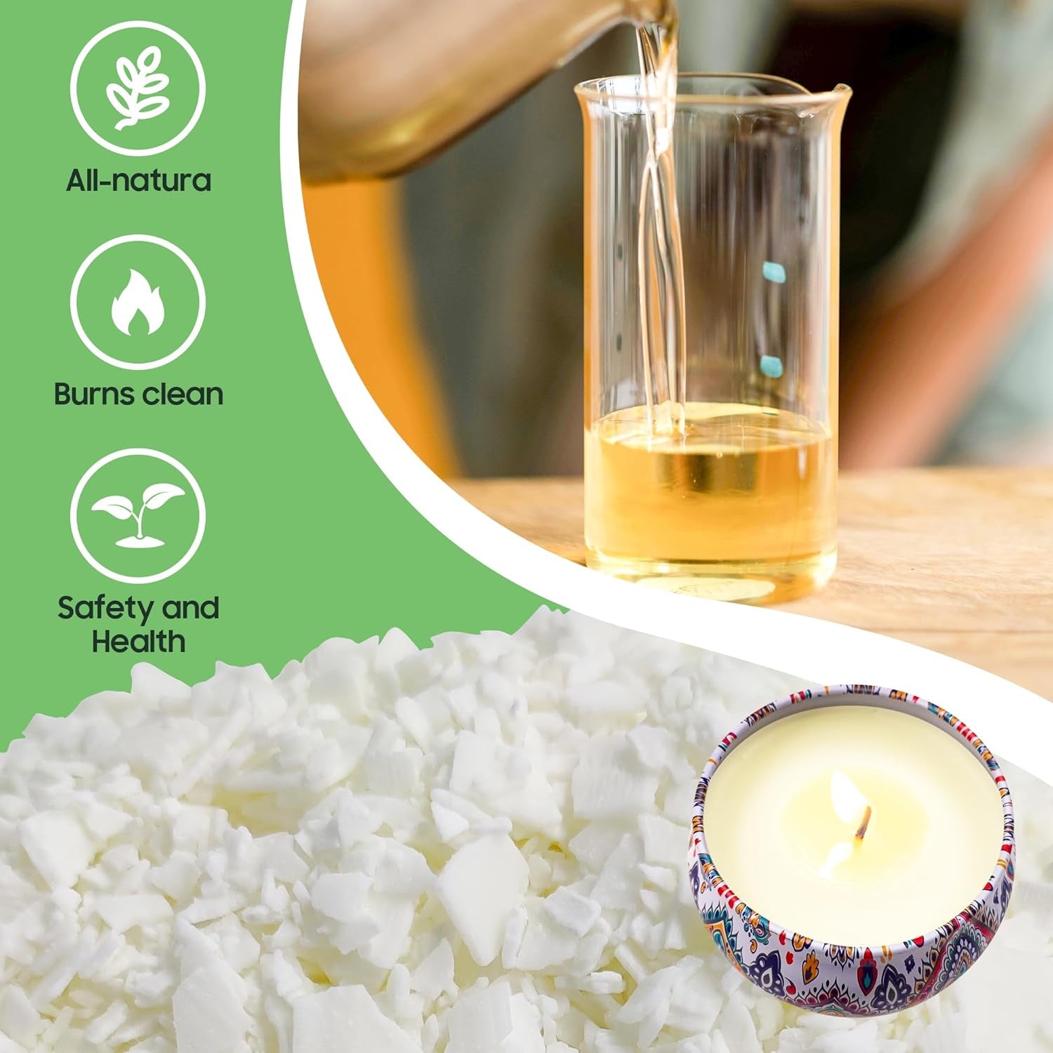Candle Making Kit Supplies, Soy Wax DIY Candle Making for Adults, with 900Ml Candle Make Pouring Pot, Candle Wicks, Wicks Sticker, Wicks Holder, Thermometers