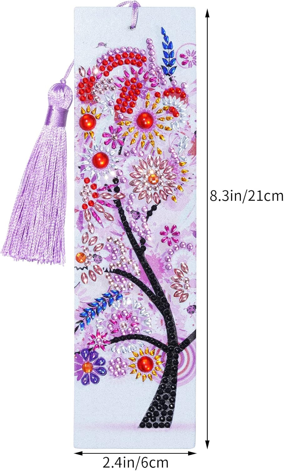 6 Pack Diamond and Painting Bookmark DIY Leather Tassel Bookmark for Adult Beginners Christmas New Year Graduation Birthday Gift 8.3X2.4 Inch