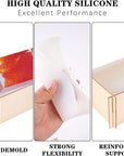 2PCS Different Size Silicone Resin Molds, Deep Rectangle Epoxy Resin Molds with Wooden Support, Large Size DIY Molds for Home Office Decoration Resin Casting