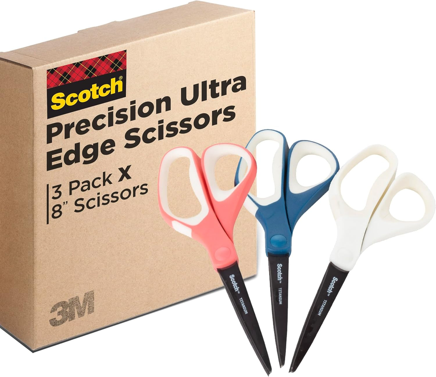 Brand Precision Ultra Edge Scissors, 8 Inch, 3-Pack (1458-3AMZ-ESF)