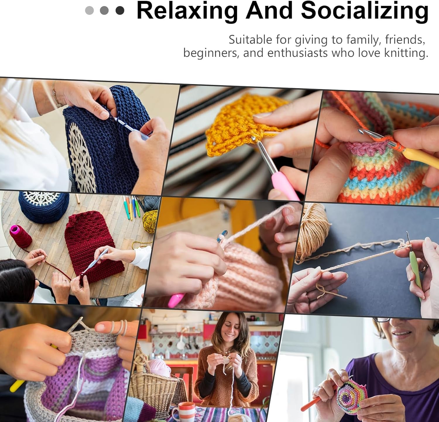 Crochet Hooks Set, 14 Size (2Mm-10Mm) Ergonomic Crochet Needle with Storage Case, Crochet Hooks for Arthritic Hands, Extra Long Knitting Needles (Blue)