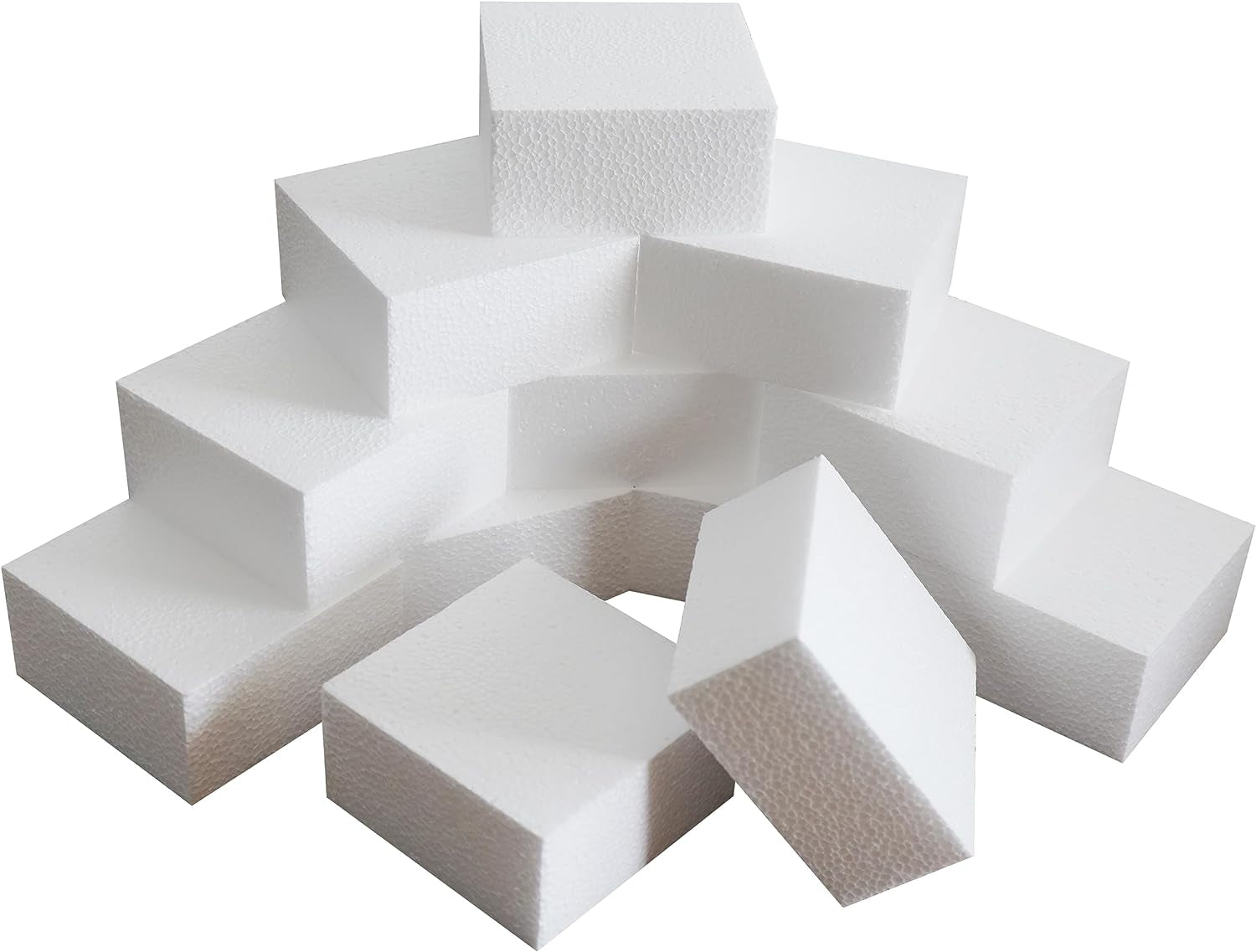 DNB Craft Foam Blocks - 6PCS 8X4X2 Inch Rectangle EPS Polystyrene White Foam Bricks - Crafts and Arts Supplies
