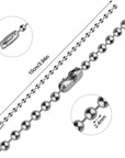 200 Pieces Ball Bead Chain 4 Inch Adjustable Metal Ball Chains 2.4Mm Beaded Chains with Connectors Keychain Dog Tag Chains for Jewelry Making, DIY Craft Projects, Silver