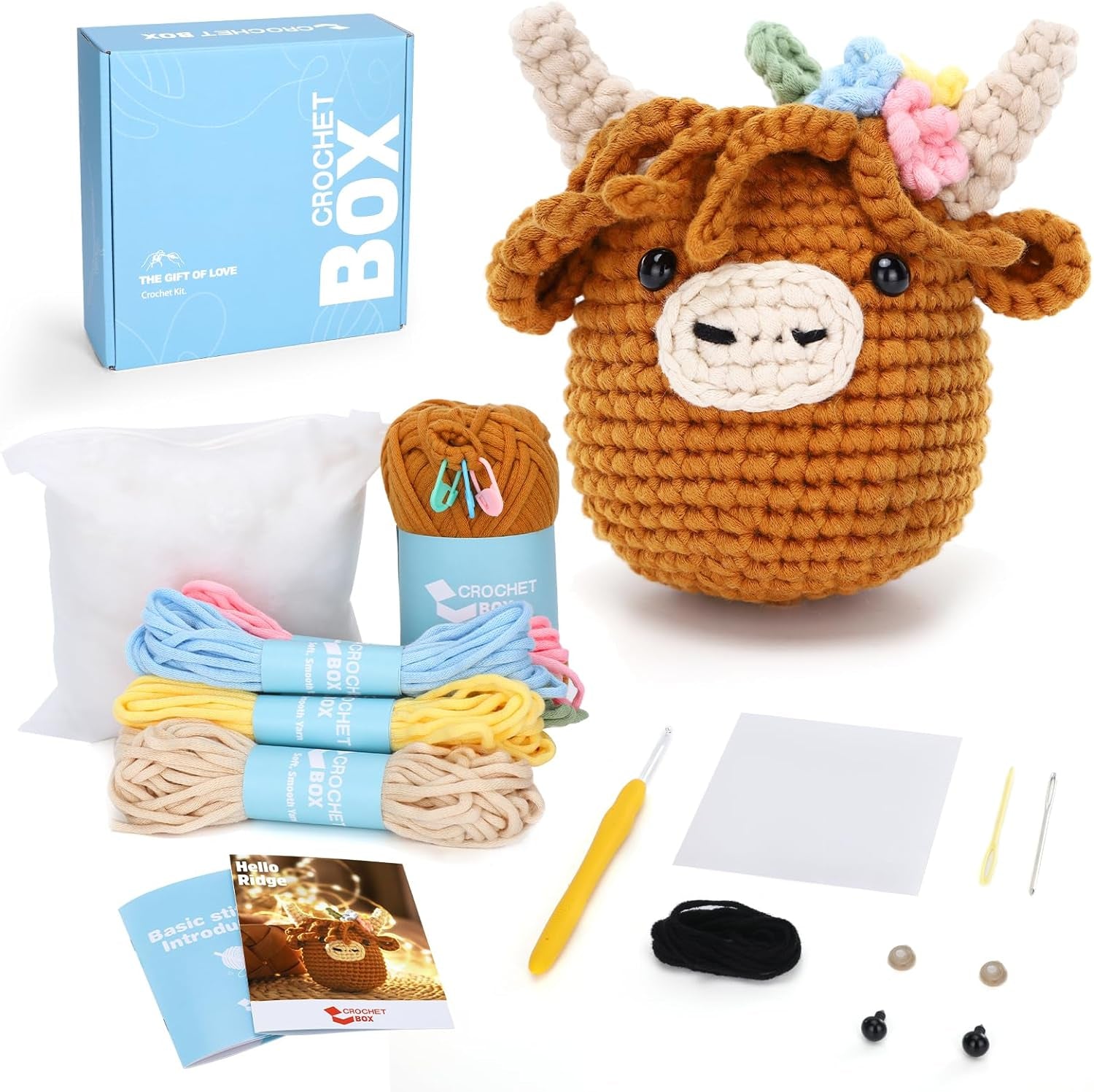 Crochet Kit for Beginners - Bee Crochet Kit, Learn to Crochet, All You Need In, Videos, Instructions, Soft Yarn, Birthday Gift for Adults